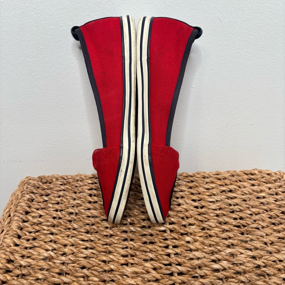 Tory Burch Red Flats with Black Accents - Picture 7 of 11